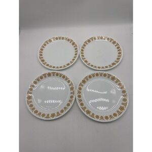 (4) Corelle Butterfly Gold Dinner Plates 5 Dinnerware 10 1/4" Corning USA   VTG
